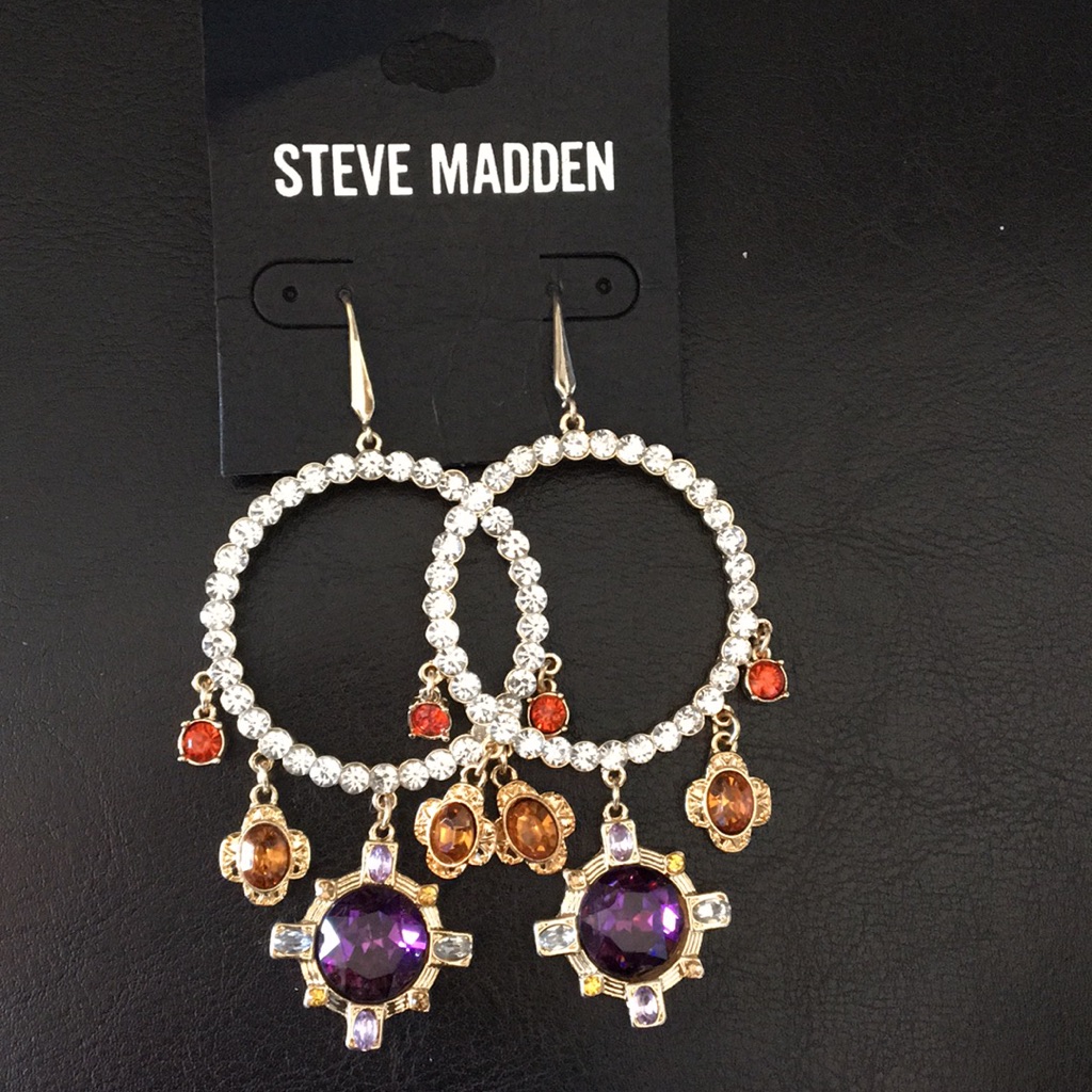Gorgeous Steve Madden Crystal Hoops Multi Color St 29$